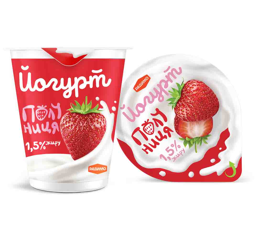 Йогурт «Полуниця» 1,5% жиру 125г /РадиМо/
